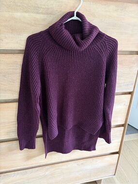 Aritzia Wilfred Plum Ribbed Turtleneck Sweater